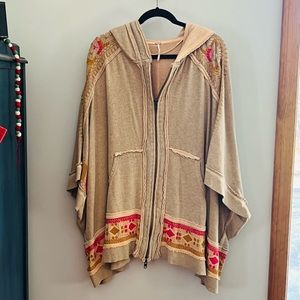 Free People hooded poncho